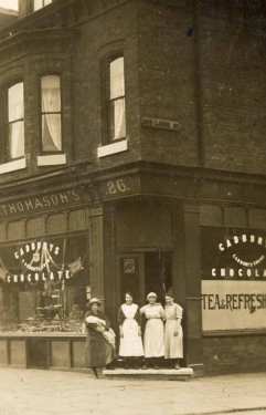 Thomason's cafe, street name is possibly New Lorne (not Sheffield?)