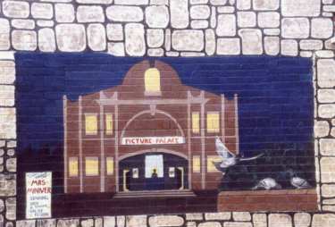 Wall painting of the Wincobank Picture Palace on the Council wash house, Merton Lane, Wincobank