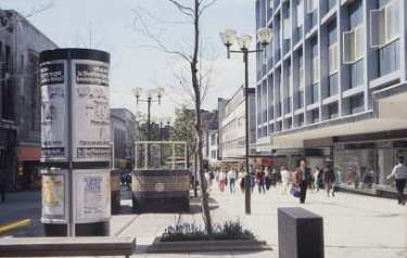 The Moor showing (right) Debenhams, department store