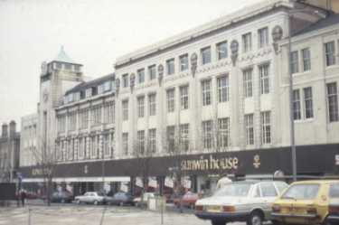 Sunwin House, formerly Sheffield and Ecclesall Co-operative store (Arcade), from Ecclesall Road side