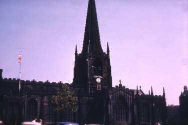 Sheffield Cathedral, Church Street, before stone cleaning
