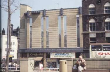 Fitzalan Square showing No. 1 Cooplands Ltd., bakers and meat specialists and No. 3 Wigfalls, electrical store