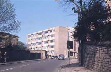 Glossop Road looking towards No. 463 Pegasus House, offices, at junction of Westbourne Road