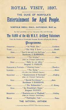 Queen Victoria's visit to Sheffield. The Duke of Norfolk's 'Entertainment for Aged People' poster