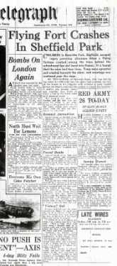 Report on the Flying Fortress (Mi Amigo) crash in Endcliffe Park on 22 Feb 1944