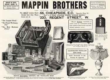 Advertisement for Mappin Brothers, Queen's Works, corner of Pond Street and Bakers Hill