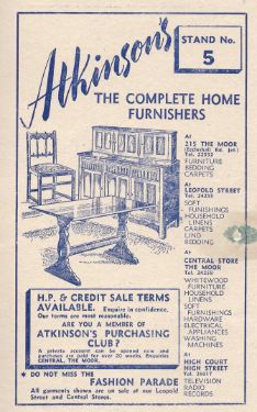 Advertisement for Atkinson's (John Atkinson Ltd.), the complete home furnishers