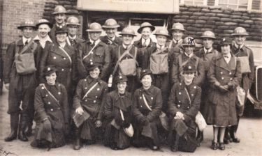 ARP ambulance crew at Hartley Brook School Depot, Sheffield