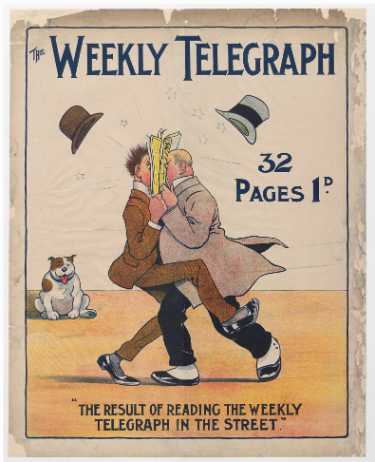 Sheffield Weekly Telegraph poster: The result of reading the Weekly Telegraph in the street