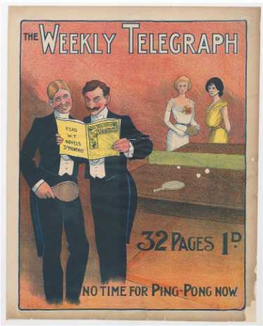 Sheffield Weekly Telegraph poster: No time for ping pong now