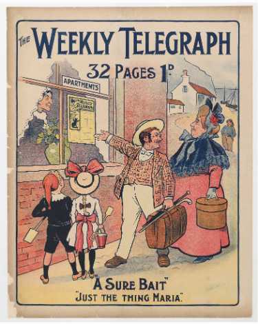 Sheffield Weekly Telegraph poster: A sure bait. Just the thing Maria
