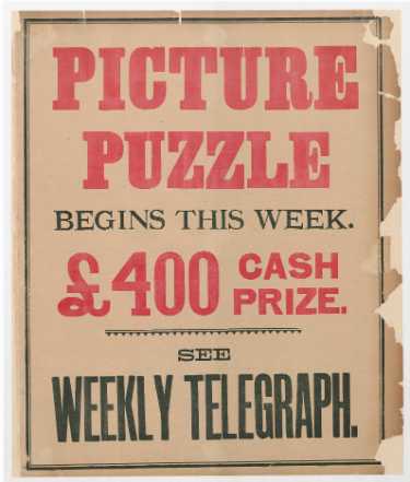 Sheffield Weekly Telegraph poster: Picture puzzle begins this week.  £400 cash prize