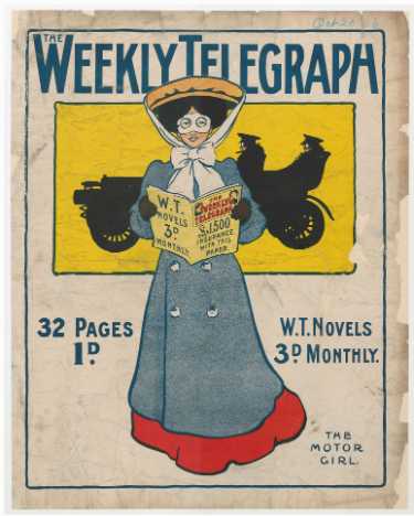 Sheffield Weekly Telegraph poster: The motor girl