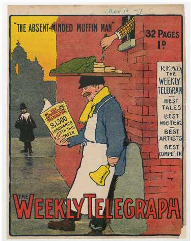 Sheffield Weekly Telegraph poster: The absent-minded muffin man