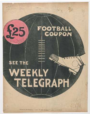 Sheffield Weekly Telegraph poster: £25 football coupon