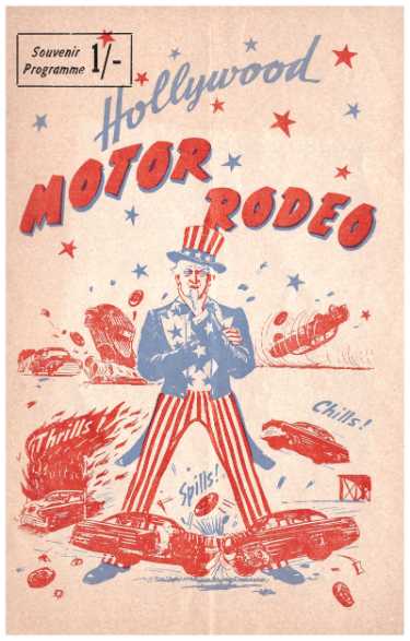 Cover of programme for Hollywood Motor Rodeo at Sheffield Sports Stadium