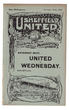 Sheffield United Football Club programme advertising the forthcoming match against Sheffield Wednesday
