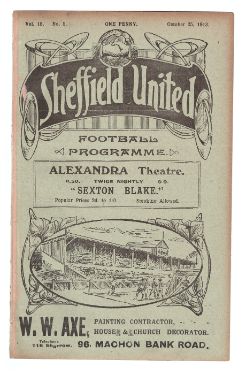 Sheffield United Football Club programme - match against Sheffield Wednesday Football Club