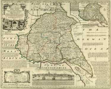 County Map of Yorkshire East Riding, by Emanuel Bowen, Thomas Kitchin and others, c. 1777