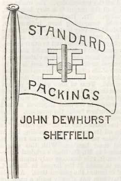 Logo for John Dewhurst and Son, engineers and general mill furnishers, Nos. 70 - 72 Attercliffe Road