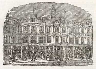 G. H. Hovey and Sons, manufacturers and general warehousemen, general drapers, silk mercers, cabinet makers, upholsterers etc., corner of Angel Street and Castle Street 