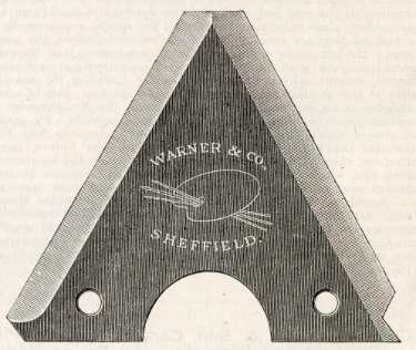 Trademark for Warner and Co., manufacturers of steel and machine knives, Continental Works, Milton Street