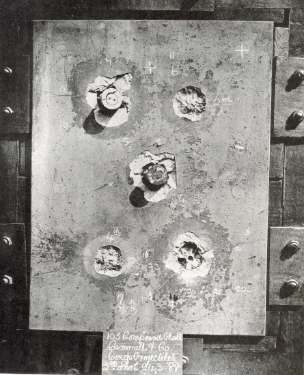 Charles Cammell and Co. Ltd.  10 and a half inch Wilson compound (steel faced) armour plate, tested at Portsmouth [Hampshire]