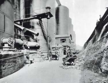 Charles Cammell and Co. Ltd., steel manufacturers, Derwent Iron and Steel Works, Workington (Cumberland).. Blast furnaces and hot stoves