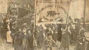 Suffragette march at an unidentified location