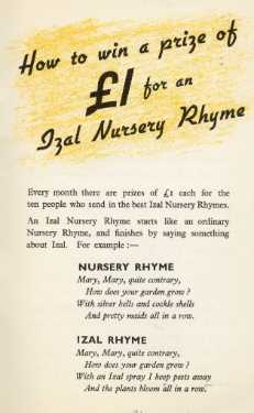 Rhyme Time: How to win a prize of £1 for an Izal nursery rhyme