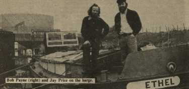 Bob Payne, an intermediate treatment officer and Jay Price, group worker Family and Community Services on the boat 'Ethel', Canal Basin