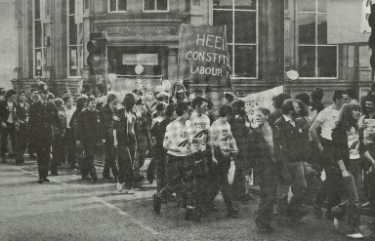 People's March for Jobs passing along Heeley bottom