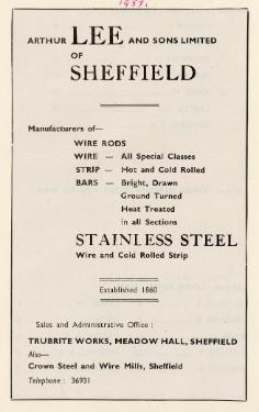(Lee of Sheffield Ltd.) Arthur Lee and Sons Ltd., steel manufacturers, Trubrite Steelworks, Meadowhall