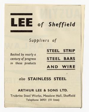 (Lee of Sheffield Ltd.) Arthur Lee and Sons Ltd., steel manufacturers, Trubrite Steelworks, Meadowhall