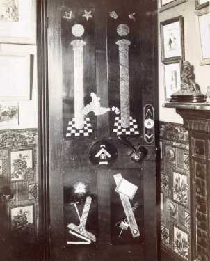 Masonic themed furnishings [Believed to be the home of Joseph Nodder, Ash Lea, 18 Crabtree Lane, Sheffield]
