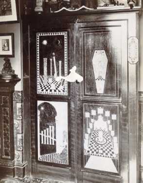 Masonic themed furnishings [Believed to be the home of Joseph Nodder, Ash Lea, 18 Crabtree Lane, Sheffield]