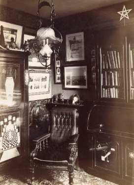 Masonic themed furnishings [Believed to be the home of Joseph Nodder, Ash Lea, 18 Crabtree Lane, Sheffield]
