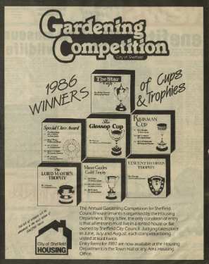 Sheffield City Council, Housing Department: Advertisement for gardening competition for Sheffield Council house tenants