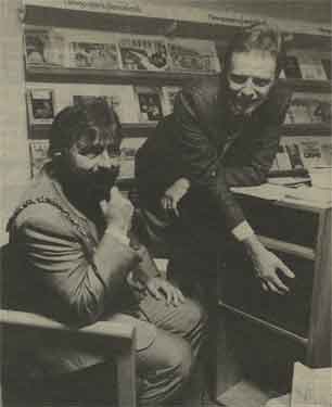 Sheffield Lord Mayor, Tony Damms with librarian Alan Woodroffe at the openign of Waterthorpe Library (later renamed Crystal Peaks Library)