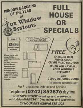 Advertisement for Fox Window Systems