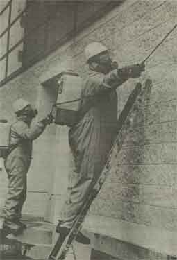 Applying anti-graffiti coating at Ponds Forge Leisure Centre