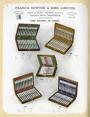 Francis Newton and Sons Ltd., Portobello Works [Portobello Street] (incorporating Josh. and Robert Dodge Ltd) - fish eaters in cases