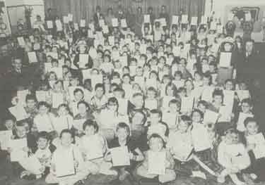 South Yorkshire County Fire Service: At Angram Bank School, [No.1 Kinsey Road, High Green] awarding junior fire prevention awards