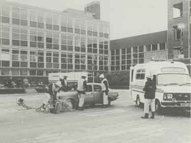 South Yorkshire County Fire Service: A display by new recruits at the training centre, [Beaver Hill Road]