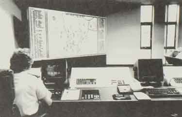 South Yorkshire County Fire Service: Brigade control room at Fire Service HQ [Wellington Street]