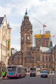Town Hall, Pinstone Street from Leopold Street with City Lofts Apartments under construction in the background