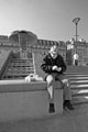 Lunch Time by one of the Cascade Fountains (dedicated to the memory of Chartist, Samuel Holberry) in the Peace Gardens with Pinstone Street in the background