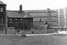 Park Junior and Infant School, Duke Street formerly Park County School with Norwich Row; Long Henry Row; Hague Row and Gilbert Row, Park Hill Flats in the background
