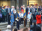 Remembrance Day service at the war memorial, Barker's Pool