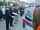 View: a00028 Parade of veterans associations at the rededication of the Great Central Railway war memorial, Royal Victoria Hotel